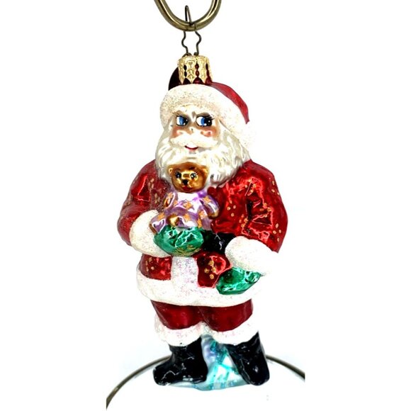 Christopher Radko Other - Radko Victorian Santa Claus with Teddy Bear Christmas Ornament 4.5"